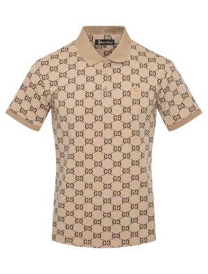 Khaki G Men's Polo Shirt Luxury Fashion Design T-Shirt Regular-Fit Style No: PL-2380