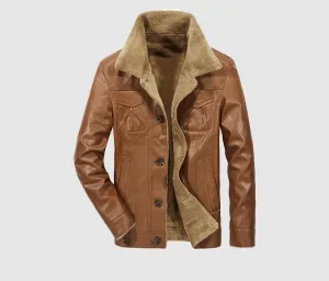 Leather jacket fur lined
