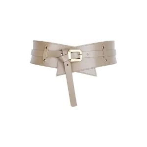 LeatherChic Elegant Genuine Leather Hanging-Buckle Belt