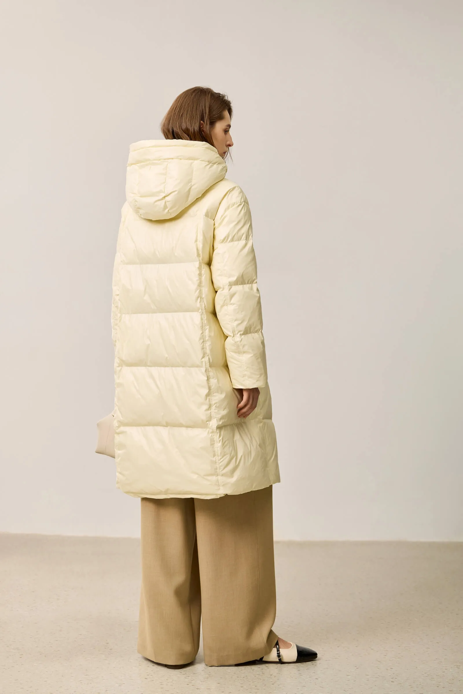 LILY Volcanic Rock 90% White Long Duck Down Coat