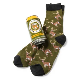 Little Blue House Men's Beer Can Socks - Buck A Beer