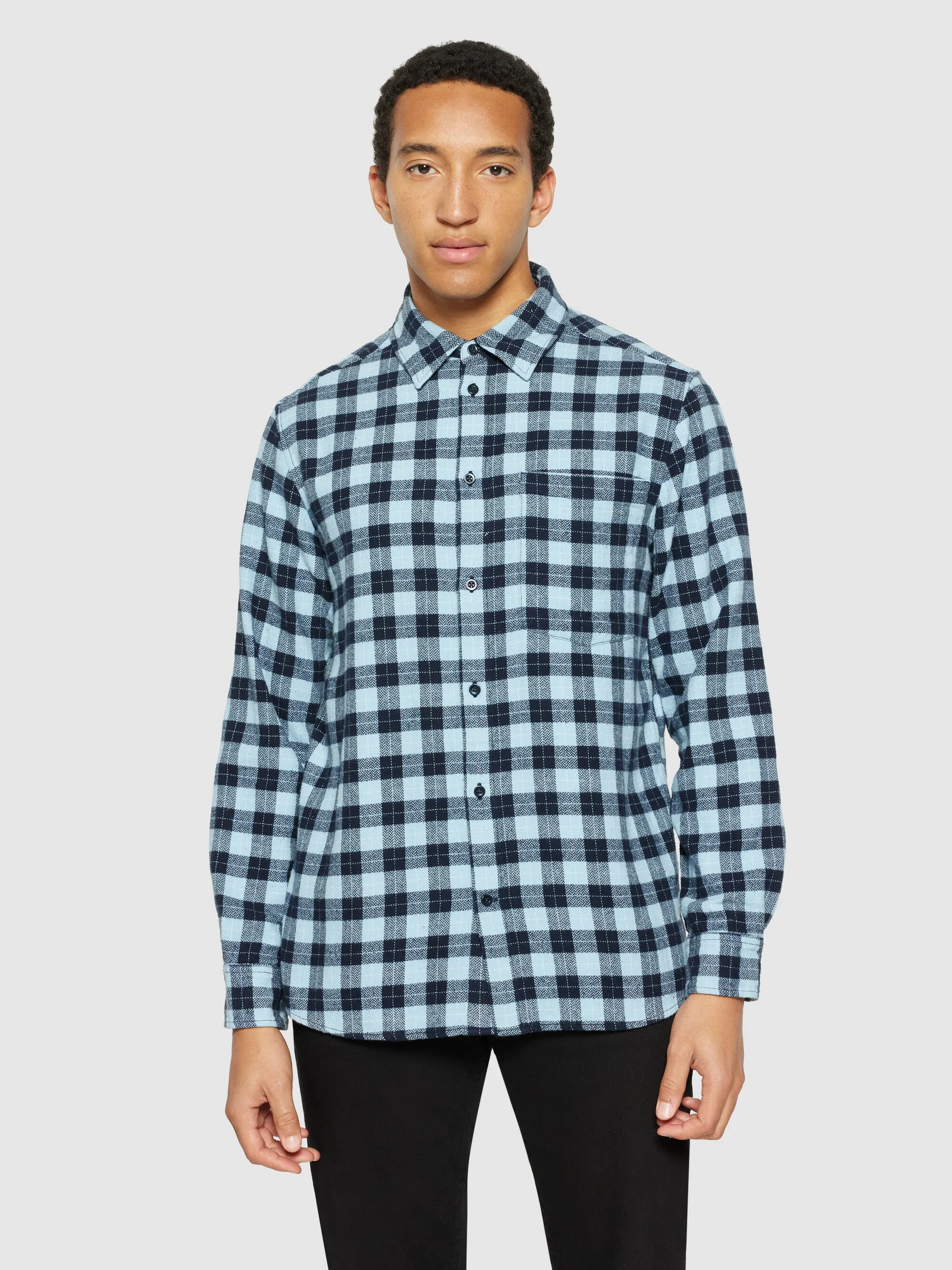 Loose fit checkered shirt - blue check