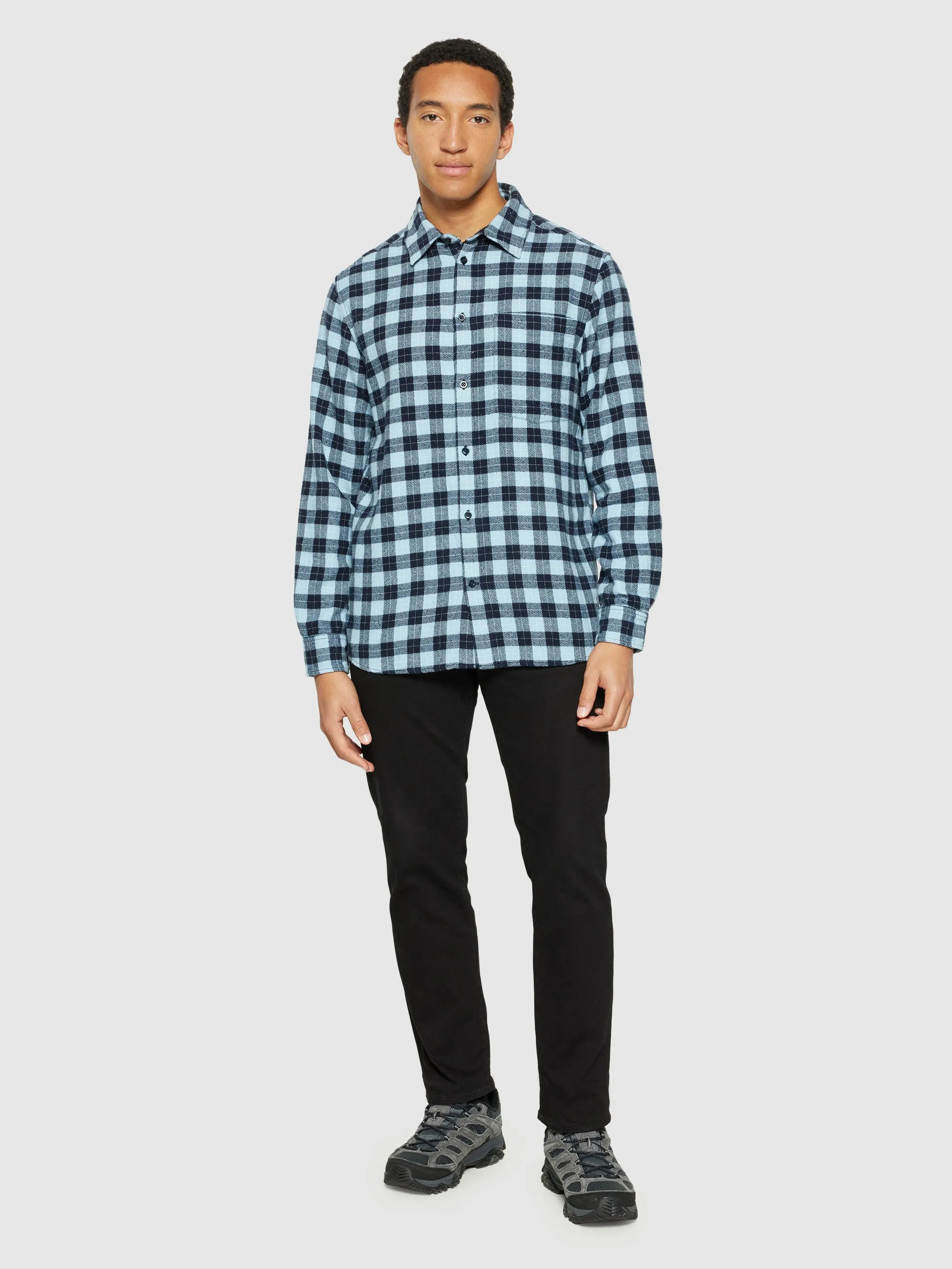 Loose fit checkered shirt - blue check