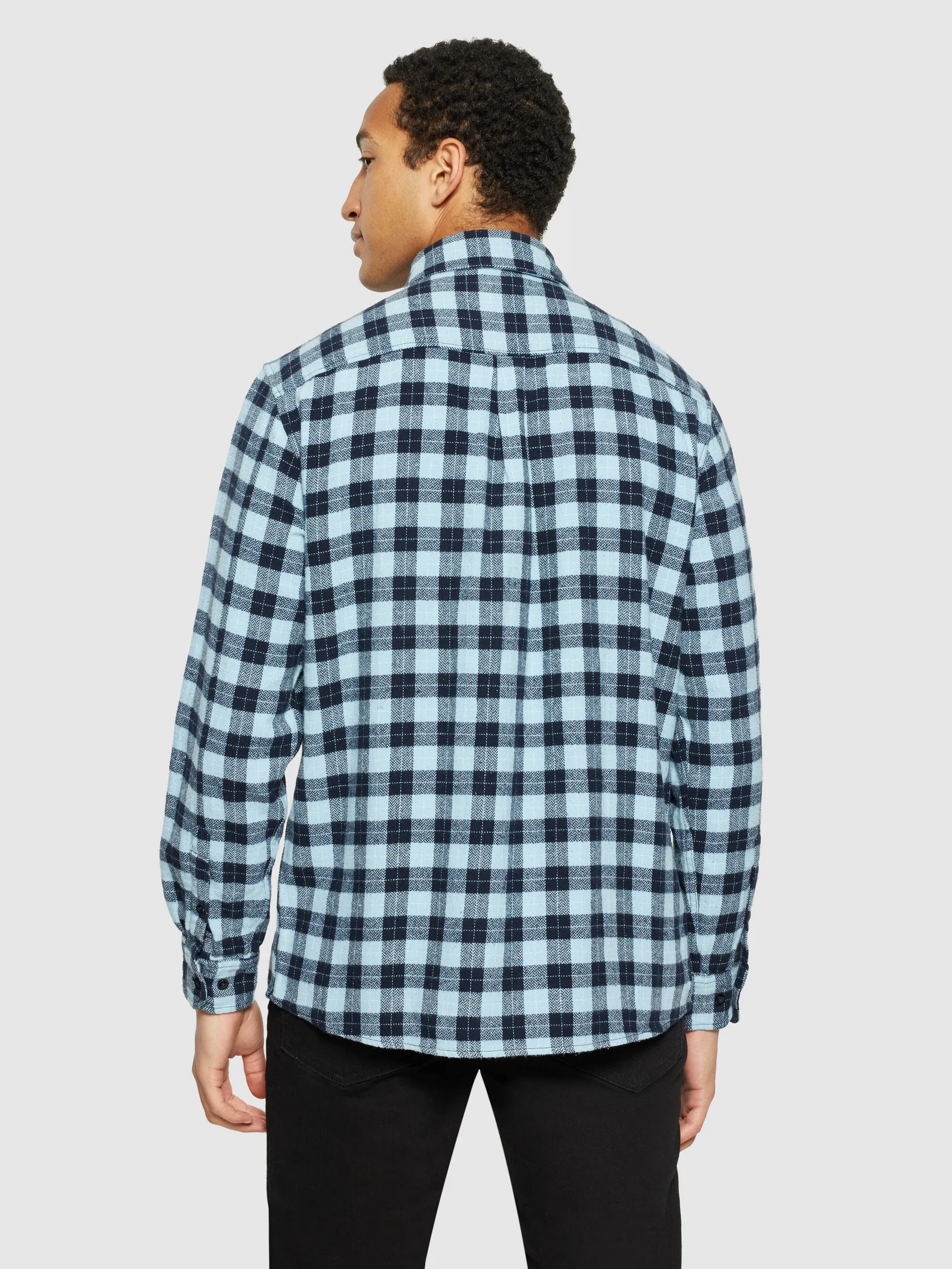 Loose fit checkered shirt - blue check