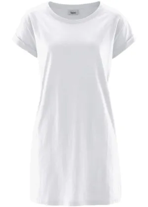 Loose long shirt with short sleeves Bpc Bonprix Collection, white