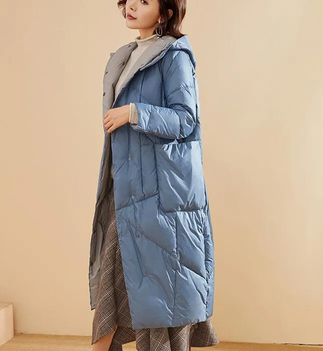 Loose Long Winter Duck Down Jacket Hooded Down Jacket Women