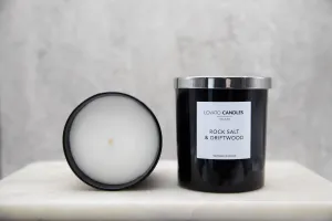 Luxury Black Candle - Rock Salt & Driftwood