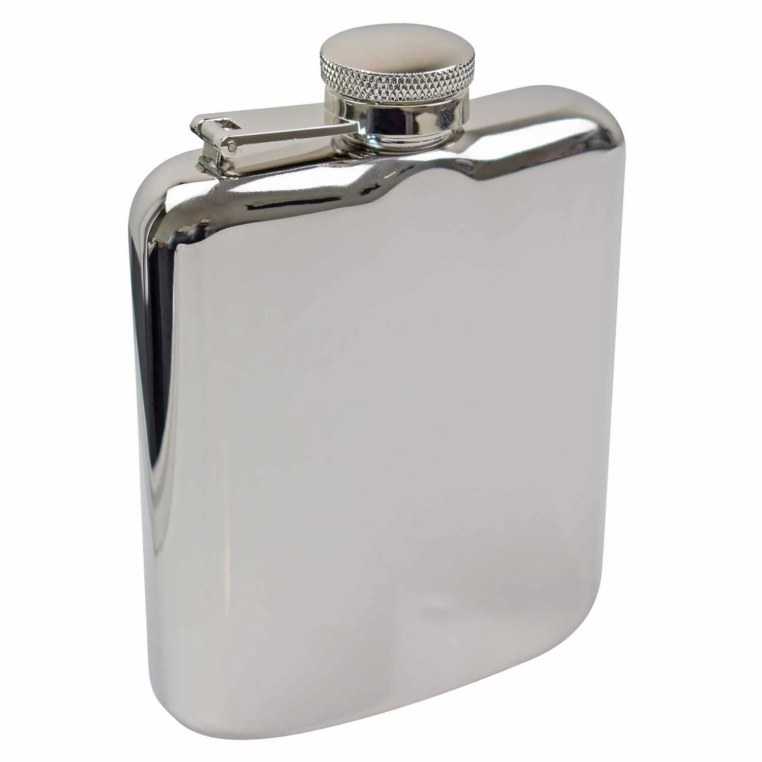 Luxury Hip Flask 6oz Shiny Steel