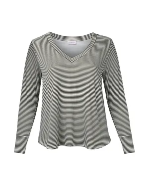 Maci Featherweight Long Sleeve Top | Olive Green / Ivory