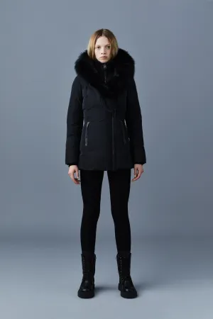 MACKAGE ADALI-BX - Down Coat With Blue Fox Fur Signature Mackage Collar