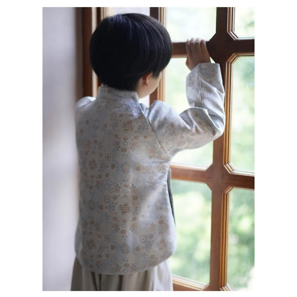 MaNa Boys' Jacquard Jacket with Oversized Sleeves