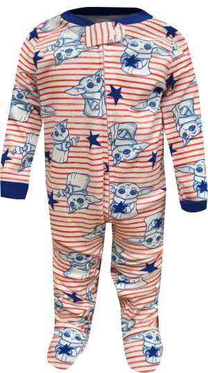Mandalorian Grogu Baby Patriotic Infant One Piece Sleeper Pajama