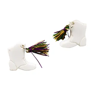 Mardi Gras Marching Boots Acrylic Earrings (Pair)