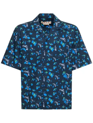 Marni   Flower cotton poplin boxy s/s shirt 