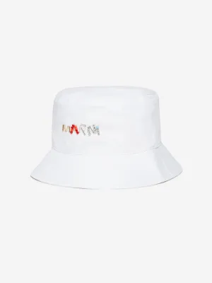 MARNI Girls Logo Bucket Hat in White