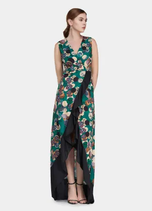 MECALA Women's Deep V-Neck Front Slit Maxi Dress