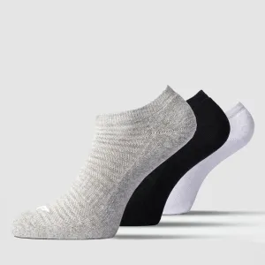 MEN-ESSENTIAL-HALF CUSHIONED ANKLE SOCKS (BLACK-GREY-WHITE)