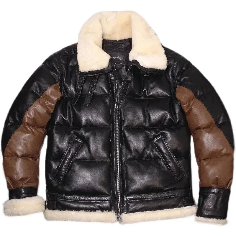 Men's B3 Down Coat Shearling Military Style Jacket