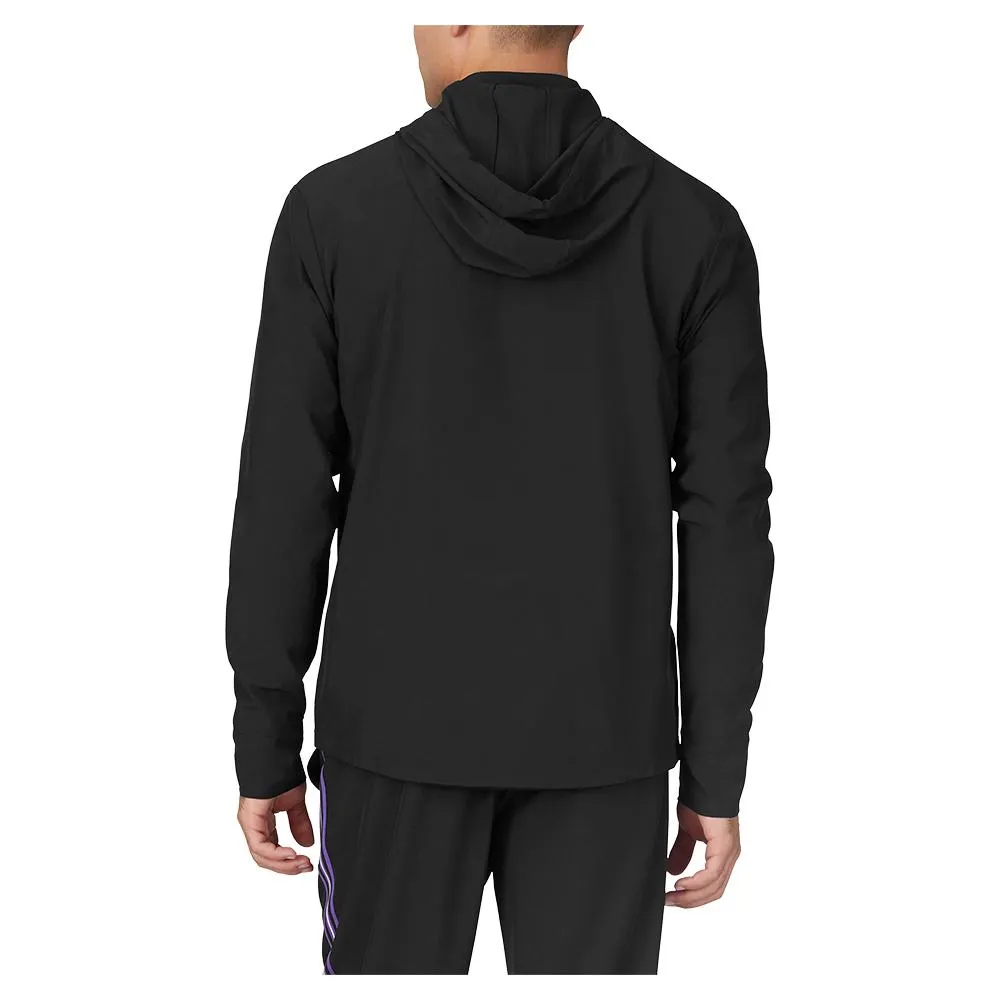 Men`s Back Spin Tennis Track Jacket Black and Royal Purple