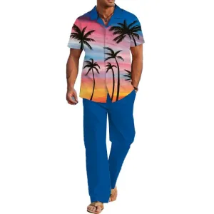 Men's Casual Printed Resort Suit 68060895YM