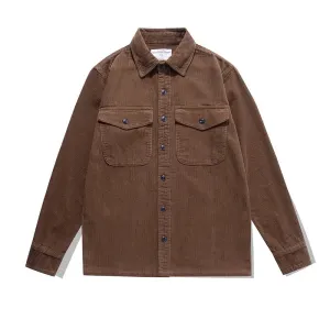 Men's Corduroy Shirt Pockets Safari Jacket Streetwear Clothes