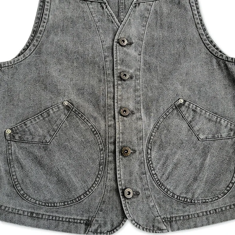 Men's Cotton Vest with Pockets - Elegant Casual Safari Cowboy Western Style