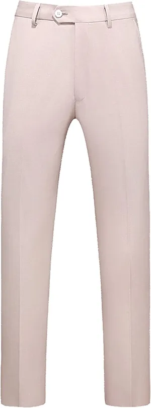 Mens Cream Slim Fit Skinny Trousers Suit Pants