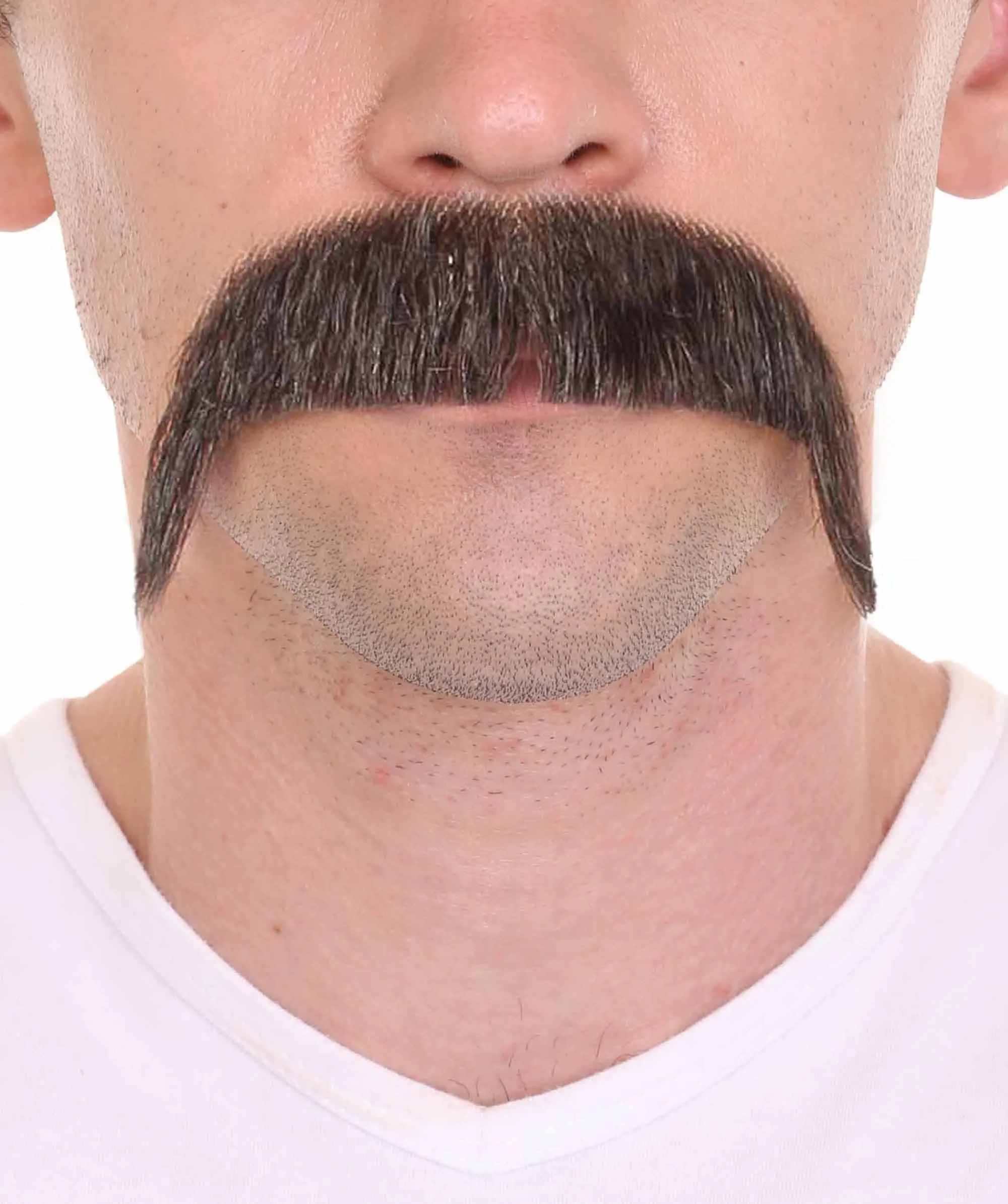 Men's Horseshoe Human Hair Mustache Styles | Facial Hair Multiple Colors Option | HPO