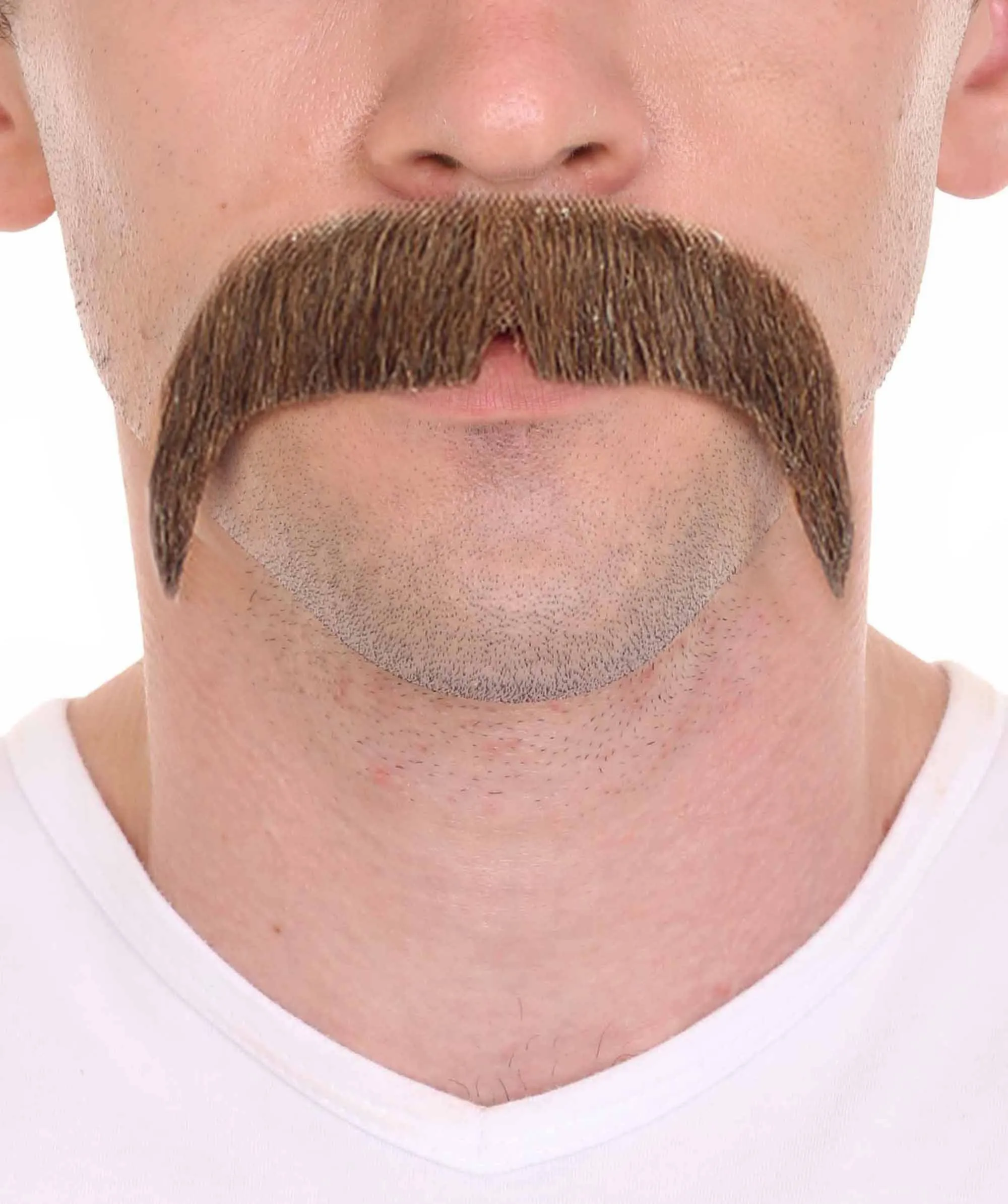 Men's Horseshoe Human Hair Mustache Styles | Facial Hair Multiple Colors Option | HPO