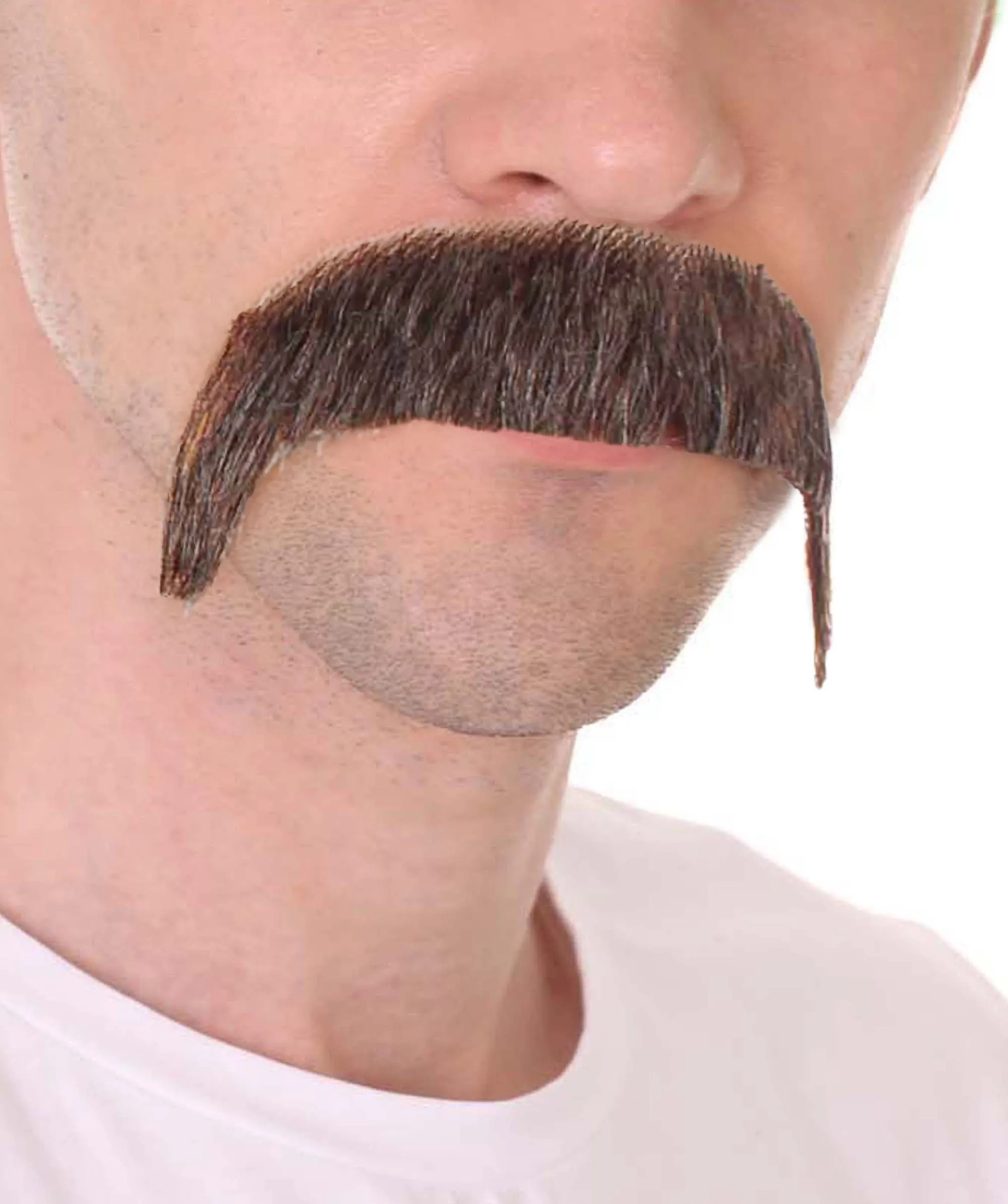 Men's Horseshoe Human Hair Mustache Styles | Facial Hair Multiple Colors Option | HPO