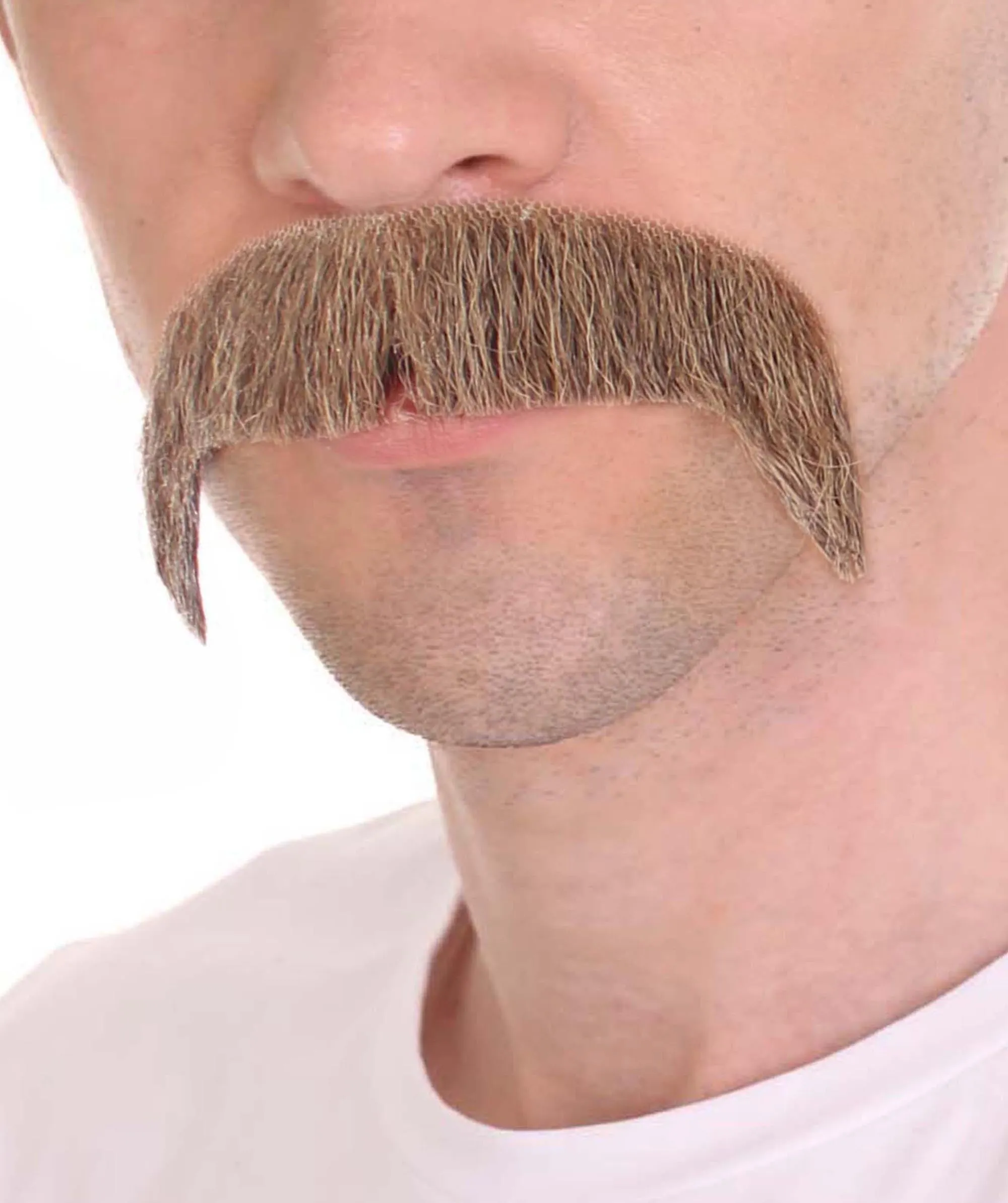 Men's Horseshoe Human Hair Mustache Styles | Facial Hair Multiple Colors Option | HPO