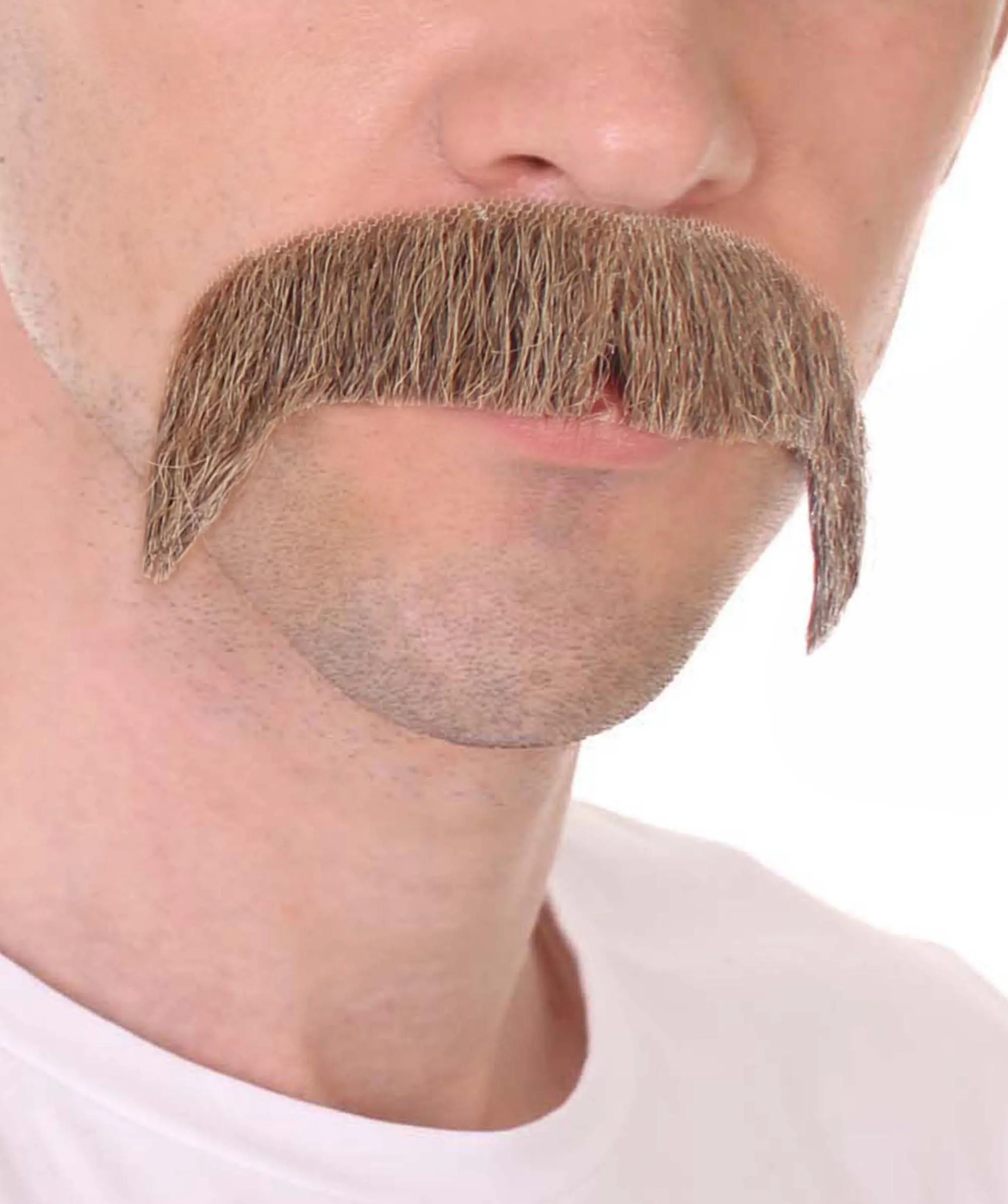 Men's Horseshoe Human Hair Mustache Styles | Facial Hair Multiple Colors Option | HPO