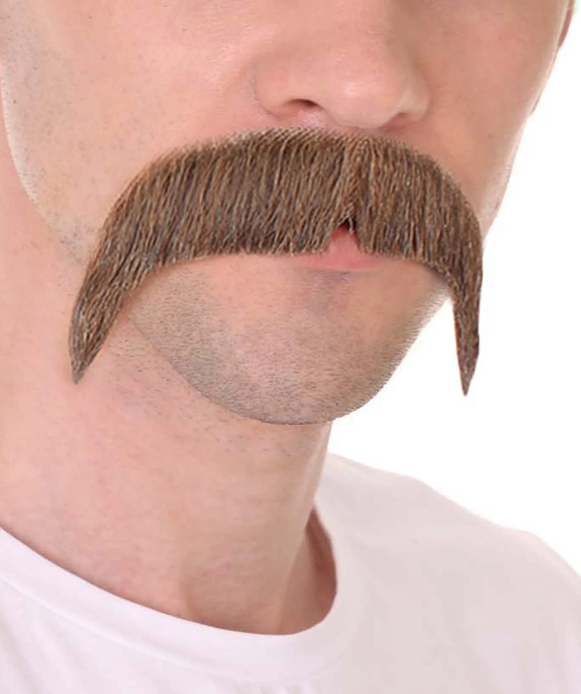 Men's Horseshoe Human Hair Mustache Styles | Facial Hair Multiple Colors Option | HPO