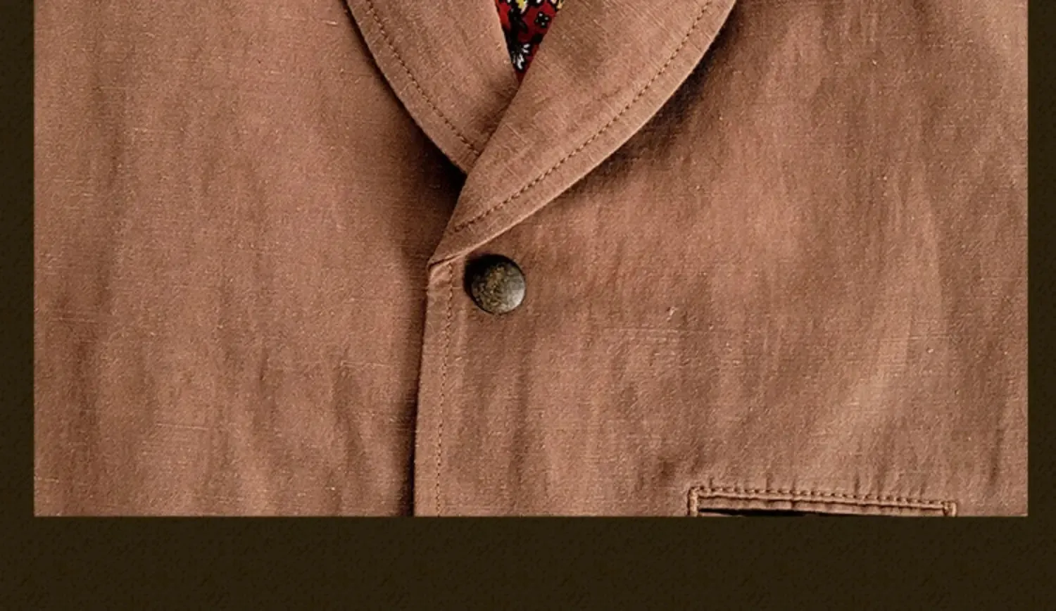 Men's Linen Cotton Brown Vest Suit Collar - Gentlemen Elegant Style