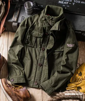 Men's M-65 Jacket with Double Collar - Military Tactical Style