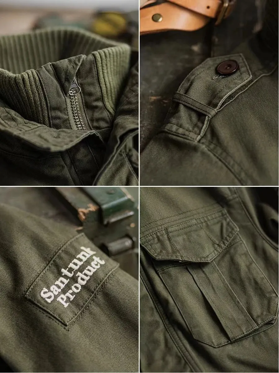 Men's M-65 Jacket with Double Collar - Military Tactical Style