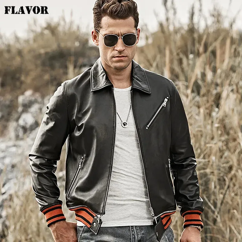 Men's Slim Fit Biker Leather Jacket