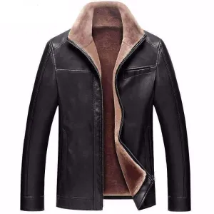 Men's Thick Winter Leather Suede Jacket