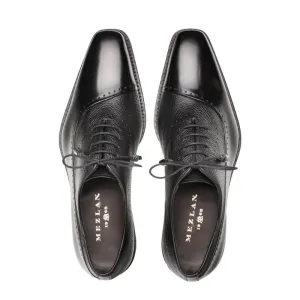 Mezlan Black Men's Dress Lace Up Shoes Two Tone Ostrich Calf Oxford