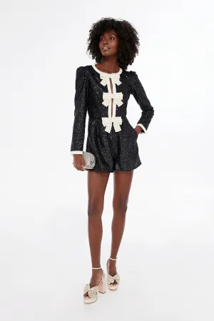 Midnight Tinsel Camille Bows-B Playsuit
