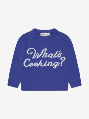Mini Rodini Kids What's Cooking Knitted Sweater in Blue