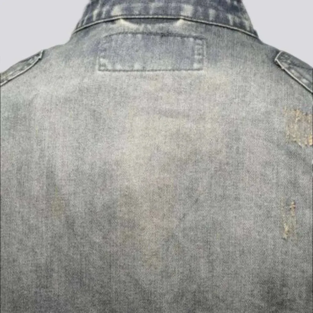 Motorcycle men's jean jacket