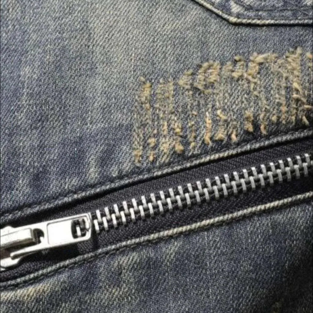 Motorcycle men's jean jacket