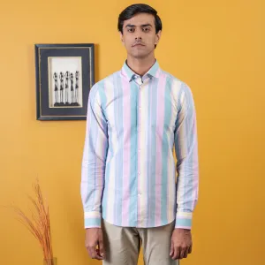 Multitrack Stripes Oxford Cotton Casual Shirt