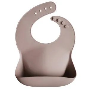 Mushie - Silicone Baby Bib - Warm Taupe