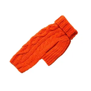 Nantucket Cable Knit Wool Sweater — Orange