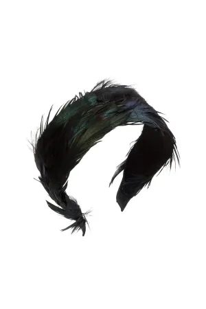 Narrow Feather Headband - Black