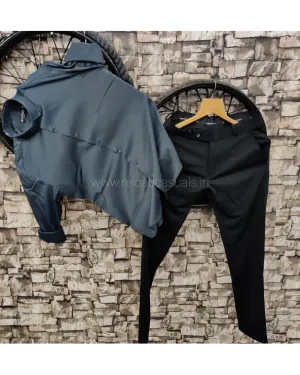 New Satin Shirt & Ankle Formal Lycra Pant - Combo