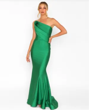 Nicole Bakti - 7082 - Strapless Asymmetrical Neckline Evening Dress