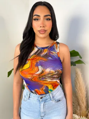 Nicole Bodysuit (Purple Multi)